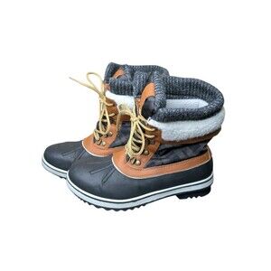 Aleader Women’s Duck Boots 8.5 Black/Brown Plaid Thinsulate Waterproof